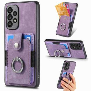 For Samsung Galaxy A53 5G Retro Skin-feel Ring Card Wallet Phone Case(Purple)