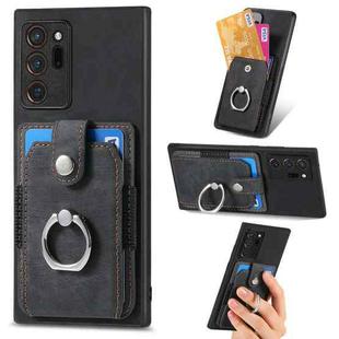 For Samsung Galaxy Note20 Retro Skin-feel Ring Card Wallet Phone Case(Black)