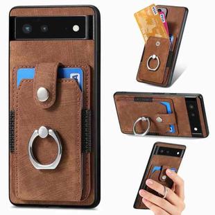 For Google Pixel 6 Retro Skin-feel Ring Card Wallet Phone Case(Brown)