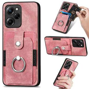 For Xiaomi Poco X5 Pro Retro Skin-feel Ring Card Wallet Phone Case(Pink)