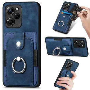 For Xiaomi Poco X5 Pro Retro Skin-feel Ring Card Wallet Phone Case(Blue)