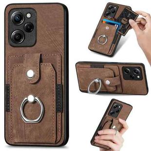 For Xiaomi Poco X5 Pro Retro Skin-feel Ring Card Wallet Phone Case(Brown)