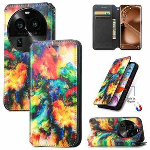 For OPPO Find X6 Pro CaseNeo Colorful Magnetic Leather Phone Case(Colorful Cloud)