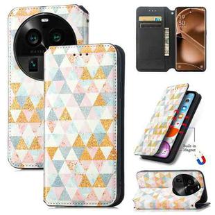 For OPPO Find X6 Pro CaseNeo Colorful Magnetic Leather Phone Case(Rhombus)
