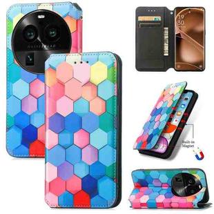 For OPPO Find X6 Pro CaseNeo Colorful Magnetic Leather Phone Case(Colorful Cube)