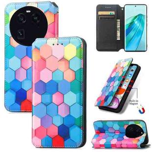 For OPPO Find X6 CaseNeo Colorful Magnetic Leather Phone Case(Colorful Cube)