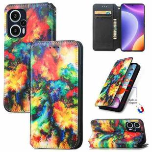 For Redmi Note 12 Turbo CaseNeo Colorful Magnetic Leather Phone Case(Colorful Cloud)