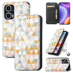 For Redmi Note 12 Turbo CaseNeo Colorful Magnetic Leather Phone Case(Rhombus)