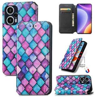 For Redmi Note 12 Turbo CaseNeo Colorful Magnetic Leather Phone Case(Purple Scales)