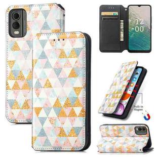 For Nokia C32 CaseNeo Colorful Magnetic Leather Phone Case(Rhombus)