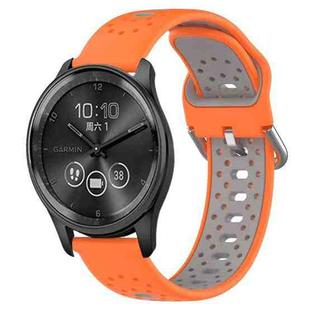 For GarminMove Trend 20mm Breathable Two-Color Silicone Watch Band(Orange+Grey)