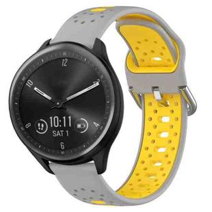 For Garmin Vivomove Sport 20mm Breathable Two-Color Silicone Watch Band(Grey+Yellow)