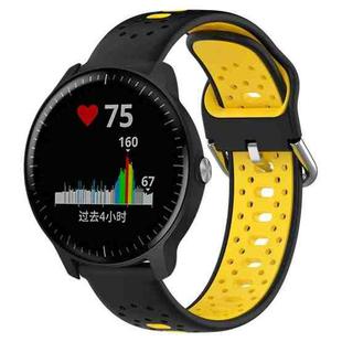 For Garmin Vivoactive3 Music 20mm Breathable Two-Color Silicone Watch Band(Black+Yellow)