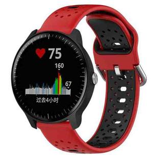 For Garmin Vivoactive3 Music 20mm Breathable Two-Color Silicone Watch Band(Red+Black)