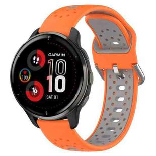 For Garmin Venu 2 Plus 20mm Breathable Two-Color Silicone Watch Band(Orange+Grey)