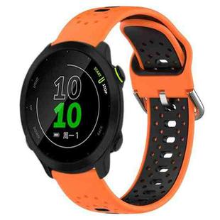 For Garmin Forerunner 158 20mm Breathable Two-Color Silicone Watch Band(Orange+Black)