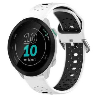 For Garmin Forerunner 55 20mm Breathable Two-Color Silicone Watch Band(White+Black)