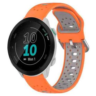 For Garmin Forerunner 55 20mm Breathable Two-Color Silicone Watch Band(Orange+Grey)