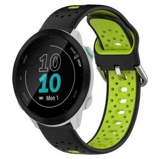 For Garmin Forerunner 55 20mm Breathable Two-Color Silicone Watch Band(Black+Lime Green)