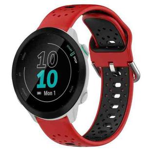 For Garmin Forerunner 55 20mm Breathable Two-Color Silicone Watch Band(Red+Black)