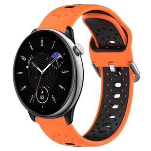 For Amazfit GTR Mini 20mm Breathable Two-Color Silicone Watch Band(Orange+Black)