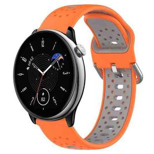 For Amazfit GTR Mini 20mm Breathable Two-Color Silicone Watch Band(Orange+Grey)