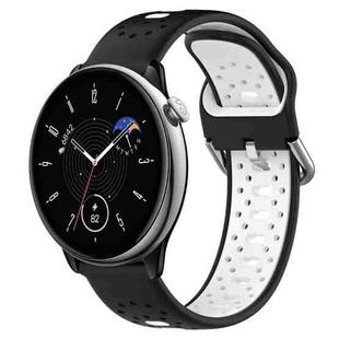 For Amazfit GTR Mini 20mm Breathable Two-Color Silicone Watch Band(Black+White)