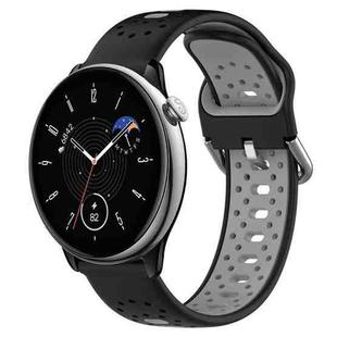 For Amazfit GTR Mini 20mm Breathable Two-Color Silicone Watch Band(Black+Grey)