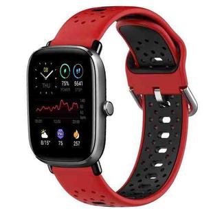 For Amazfit GTS 2 Mini 20mm Breathable Two-Color Silicone Watch Band(Red+Black)