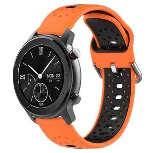 For Amazfit GTR 42mm 20mm Breathable Two-Color Silicone Watch Band(Orange+Black)
