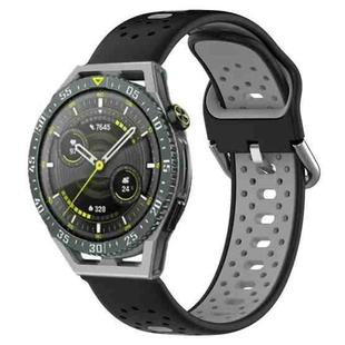 For Huawei Watch GT3 SE 22mm Breathable Two-Color Silicone Watch Band(Black+Grey)