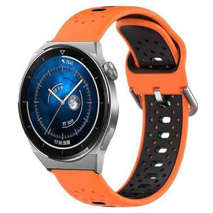 For Huawei Watch GT3 Pro 46mm 22mm Breathable Two-Color Silicone Watch Band(Orange+Black)