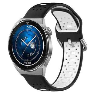 For Huawei Watch GT3 Pro 46mm 22mm Breathable Two-Color Silicone Watch Band(Black+White)