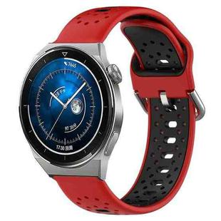 For Huawei Watch GT3 Pro 46mm 22mm Breathable Two-Color Silicone Watch Band(Red+Black)