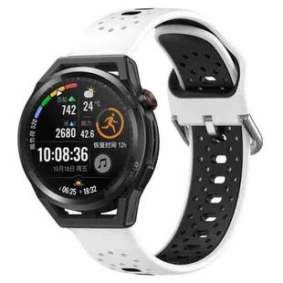 For Huawei Watch GT Runner 22mm Breathable Two-Color Silicone Watch Band(White+Black)