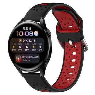 For Huawei Watch 3 22mm Breathable Two-Color Silicone Watch Band(Black+Red)