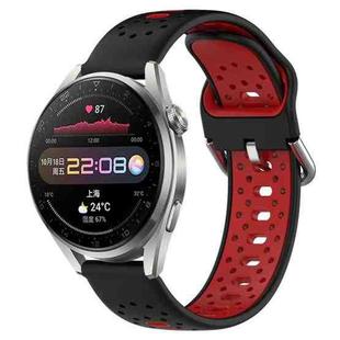 For Huawei Watch 3 Pro 22mm Breathable Two-Color Silicone Watch Band(Black+Red)