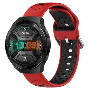 For Huawei Watch GT 2e 22mm Breathable Two-Color Silicone Watch Band(Red+Black)