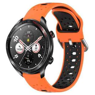 For Honor Watch Dream 22mm Breathable Two-Color Silicone Watch Band(Orange+Black)