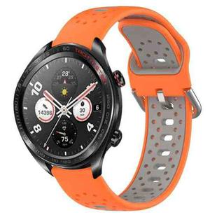 For Honor Watch Dream 22mm Breathable Two-Color Silicone Watch Band(Orange+Grey)