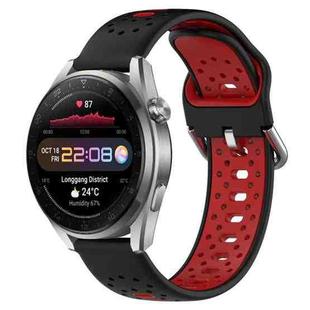 For Huawei Watch 3 Pro New 22mm Breathable Two-Color Silicone Watch Band(Black+Red)