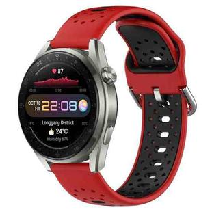 For Huawei Watch 3 Pro New 22mm Breathable Two-Color Silicone Watch Band(Red+Black)