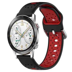 For Honor Watch GS 3i 22mm Breathable Two-Color Silicone Watch Band(Black+Red)