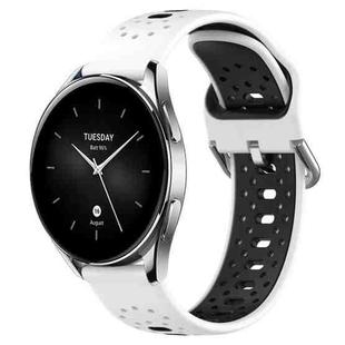 For Xiaomi Watch S2 42mm 22mm Breathable Two-Color Silicone Watch Band(White+Black)