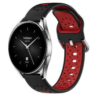 For Xiaomi Watch S2 42mm 22mm Breathable Two-Color Silicone Watch Band(Black+Red)