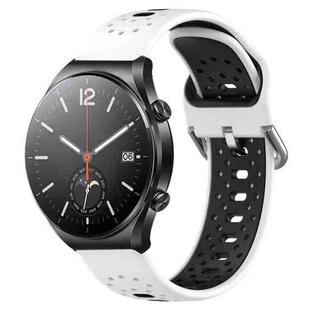 For Xiaomi MI Watch S1 22mm Breathable Two-Color Silicone Watch Band(White+Black)