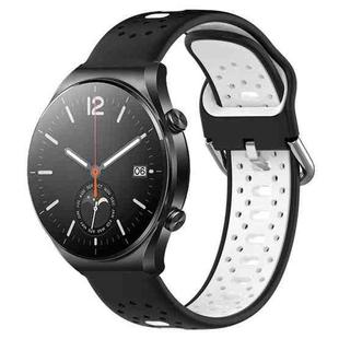 For Xiaomi MI Watch S1 22mm Breathable Two-Color Silicone Watch Band(Black+White)