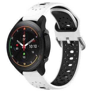For Xiaomi MI Watch S1 Pro 22mm Breathable Two-Color Silicone Watch Band(White+Black)