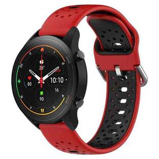 For Xiaomi MI Watch S1 Pro 22mm Breathable Two-Color Silicone Watch Band(Red+Black)