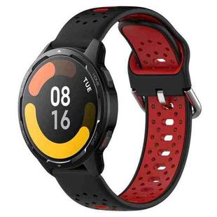 For Xiaomi Watch S1 Active 22mm Breathable Two-Color Silicone Watch Band(Black+Red)